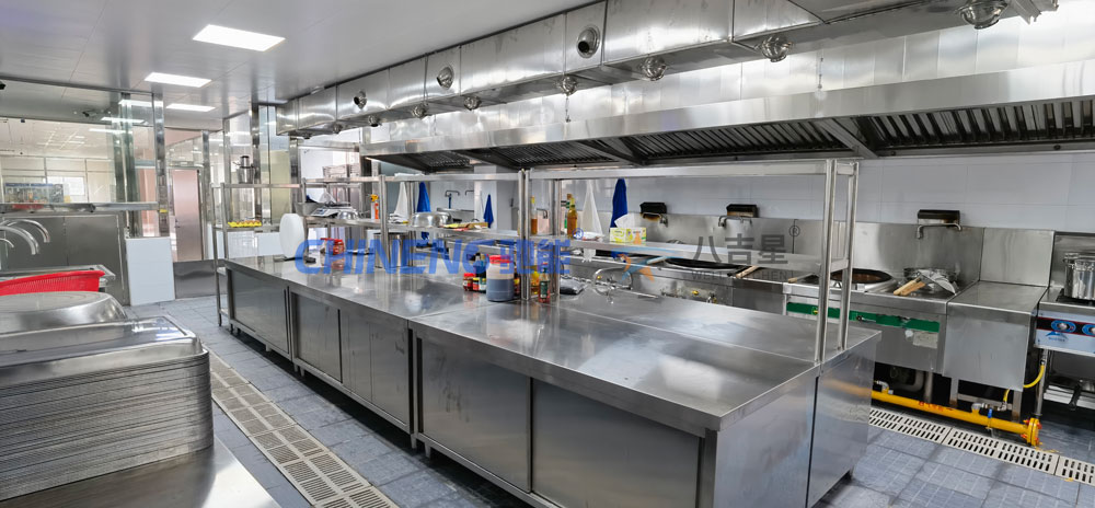 200-300人标准版智能食堂厨房工程3d效果图